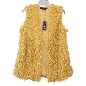 Vertigo Tan Taffy Cardigan Sweater Vest NEW Super Soft Knit Sleeveless Women's S